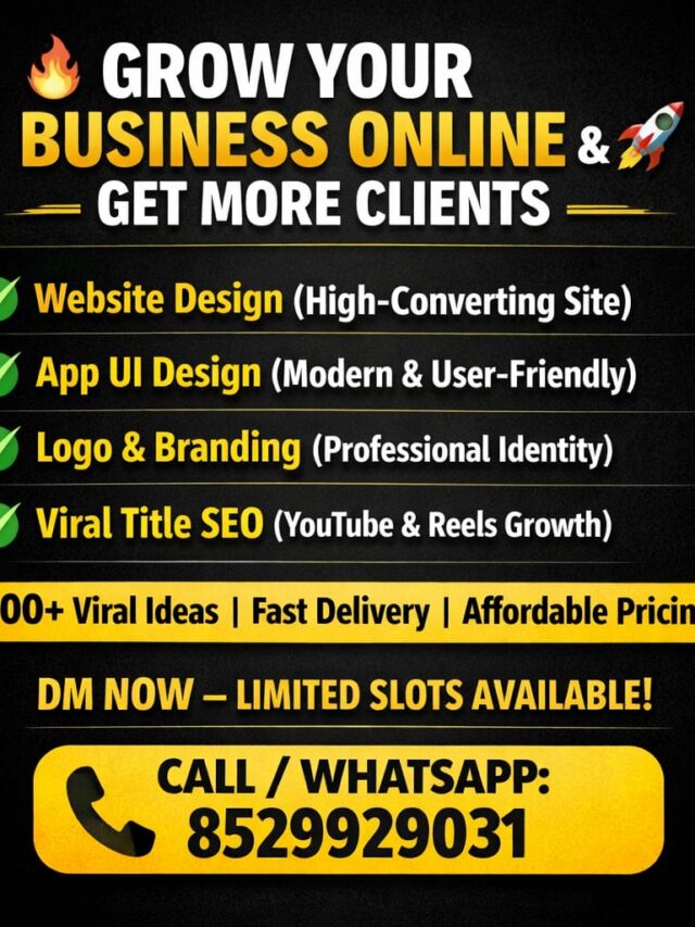 🔥 Grow Your Business Online 🚀 | Website + App + Logo Design Under ₹2000